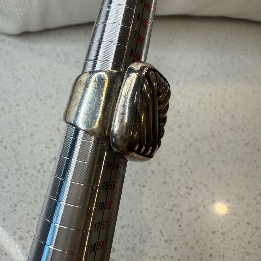 925 Sterling Silver Statement Ring Basket Weave H… - image 3